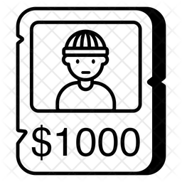 Wanted Poster Icon - Download in Line Style
