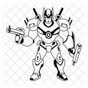 War Character Gaming Fighter Icon