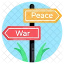 Peace Sign Board War Concept Roadboard Fingerpost Icon
