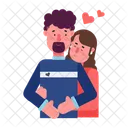 Warm Cuddle Warm Hug Couple Hug Icon