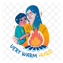 Warm Hugs Firepit Motherhood Icon