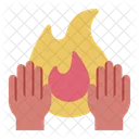 Warmende Hand Feuer Hand Symbol