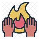 Warmende Hand Feuer Hand Symbol