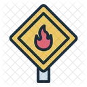 Warning Sign Flame Icon