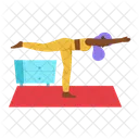 Warrior Iii Pose Virabhadrasana Stretching Icon