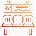 Wartesitze Flughafen Wartebereich Symbol