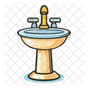 Waschbecken Wasserhahn Badezimmer Symbol