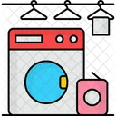 Waschkuche Maschine Waschelieferung Symbol