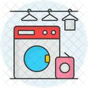 Waschkuche Maschine Waschelieferung Symbol