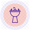 Wash Basin Color Circle Icon Icon