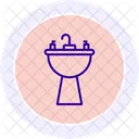 Wash Basin Color Circle Icon Icon