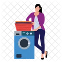 Washing Clothes Laundry Washing Machine Icône