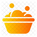 Washing Clothes Bucket Soap Bubble Icon