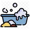 Washing Clothes Bucket Water Icon