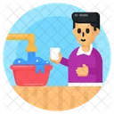 Child Labour Domestic Labour Washing Dishes Icon