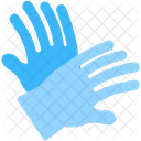 Blue Gloves Washing Icon