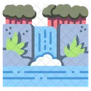 Wasserfall Wald Fluss Symbol