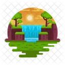 Wasserfall landschaft  Symbol