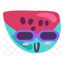 Wassermelone Obst Obst Emoji Icon