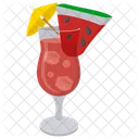 Wassermelonencocktail Wassermelone Regenschirm Icon