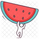 Wassermelonenscheibe Sommerfrucht Halbe Wassermelone Symbol