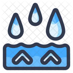 Wasser nach oben tropfen lassen  Symbol