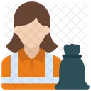 Waste Collector Collector Woman Icon