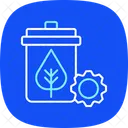 Sustainable Waste Management Blue Icon Icon