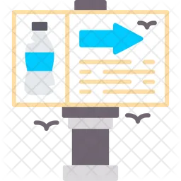 Waste Signboard  Icon