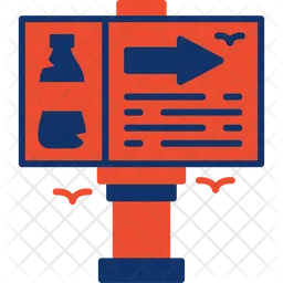 Waste Signboard  Icon