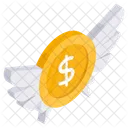 Wasting Money Spending Money Flying Money Icon