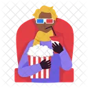 Watching A Movie Movie Cinema Icon