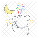 Watching Fireworks Night Fireworks Party Fireworks Icon