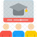 Watching Online Learning Educational Tutorial Icon