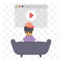 Watching Movie Tv Lounge Tv Viewing Icon