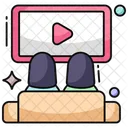 Watching Movie Watching Video Leisure Activity Icon
