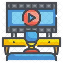 Watching Video Player Multimedia Icon