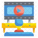 Watching Video Player Multimedia Icon