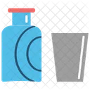 Water Bottle And Glass Water Drink Icon