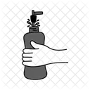 Black Monochrome Fill Water Bottle Illustration Water Bottle Bottle Icon