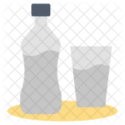 Water Bottle And Glass  Icon