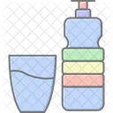 Water Bottle Lineal Color Icon Icon