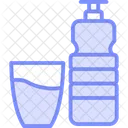 Water Bottle Duotone Line Icon Icon