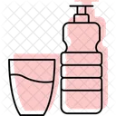 Water Bottle Color Shadow Thinline Icon Icon