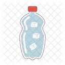 Water bottle with ice cubes  Icon