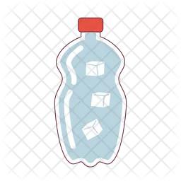 Water bottle with ice cubes  Icon