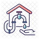 Water Connection House Icon