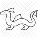 Water Dragon Waterdragon Reptile Icon