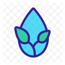 Water Drop Leaf  Icon