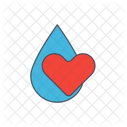 Water drop with heart  Icon